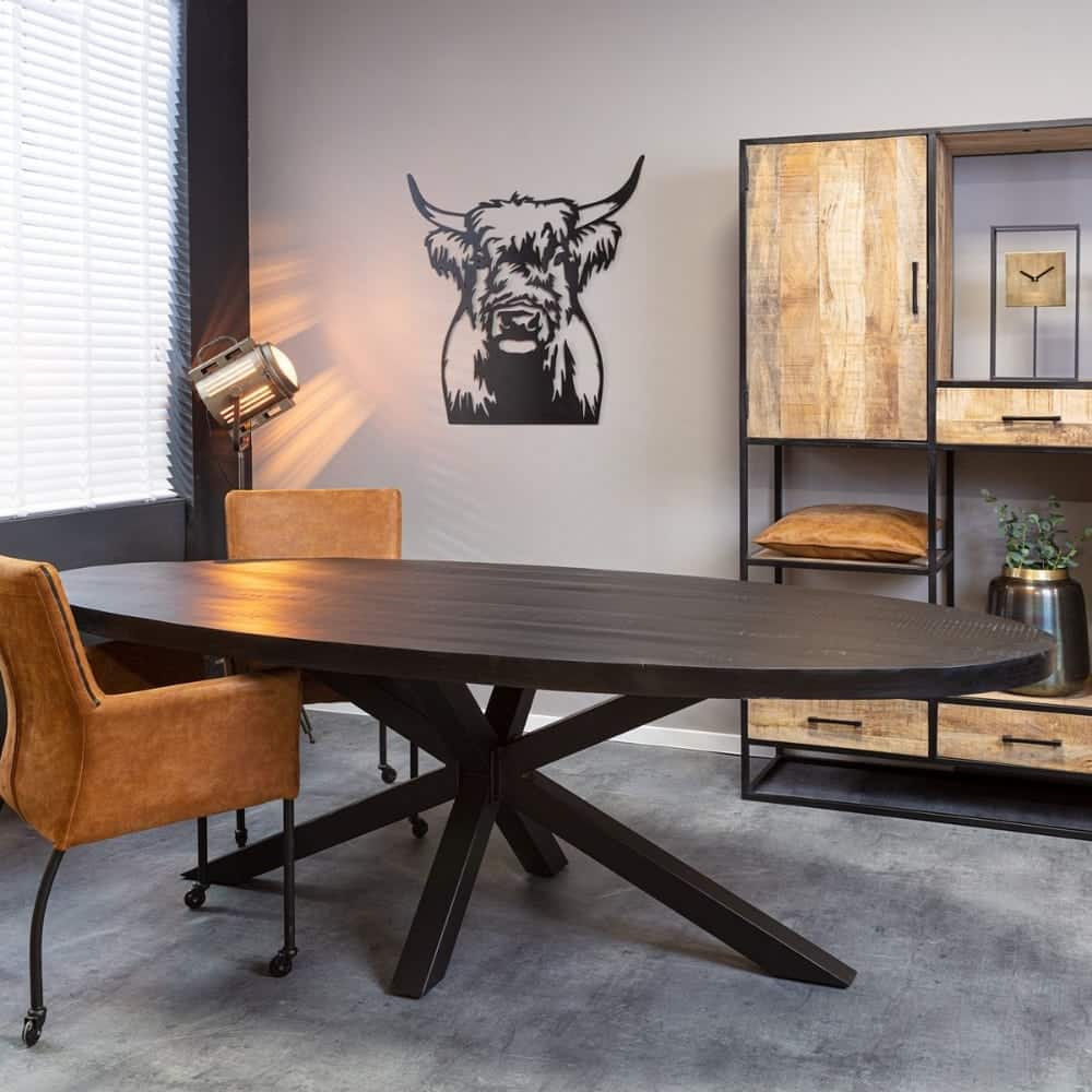 Eettafel denver black ovaal